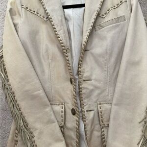 Ralph Lauren Cream Fringe Jacket